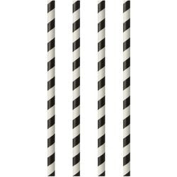 Cannucce di carta Papstar rigate nere e bianche diametro 6 mm
