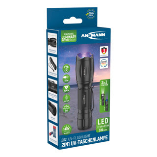Torcia UV e LED incl. 3 batterie AAA | 2 pezzi