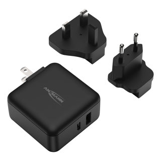 Charger de viaje USB 30W con enchufes intercambiables