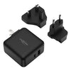 Charger de viaje USB 30W con enchufes intercambiables