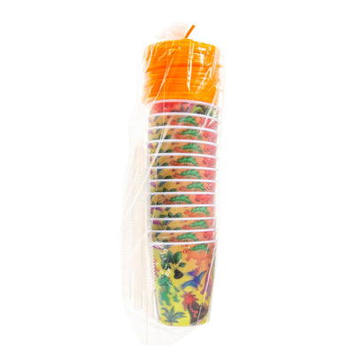 LG imports cup with lid and straw dinosaur, 12st.