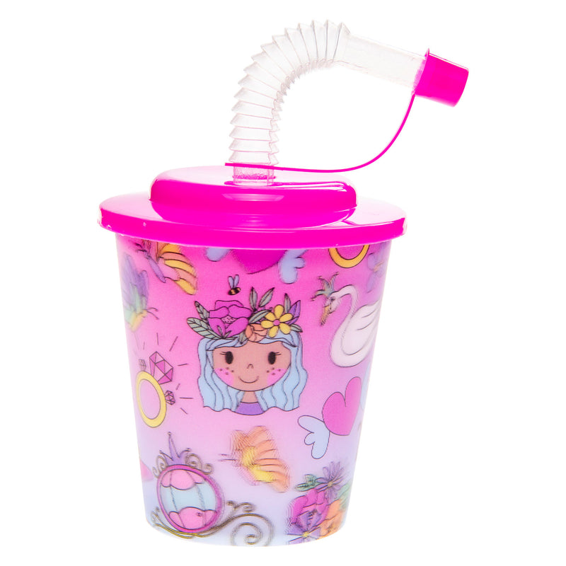 LG Importa la taza con tapa y princesa de paja, 12º.