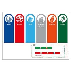 Adesivo riciclaggio Vepa bidoni vb 191420 assortimento