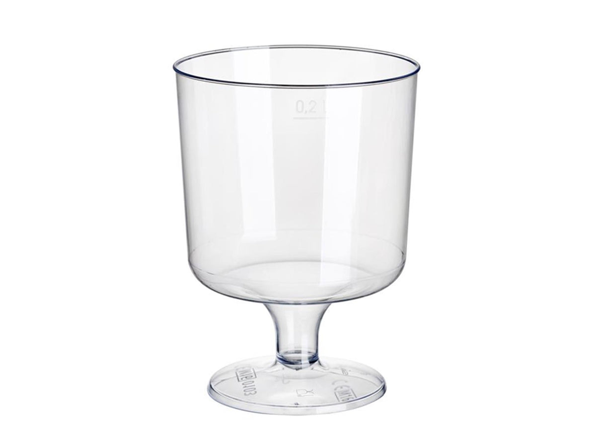 Papstar plastic wijnglazen met voet 200ml ø7,2x10cm glashelder gemaakt van recyclebaar ps
