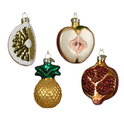 Decoris Ciondolo natalizio frutta in vetro 7cm