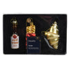 Decoris Christmas pendenti francaise set 3 pezzi in vetro