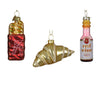 Decoris Christmas pendenti francaise set 3 pezzi in vetro