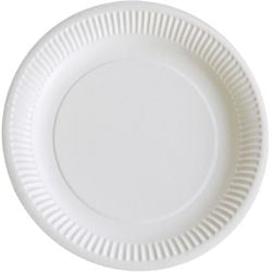 Plato desechable papstar cartón 23 cm blanco paquete 100 piezas