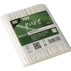 Papstar 100 agitadores papel puro 11cm blanco