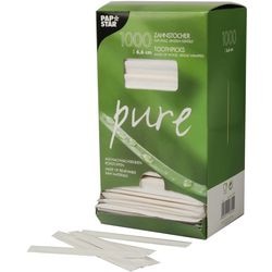 Palillos de dientes papstar 16701 madera 6,6 cm
