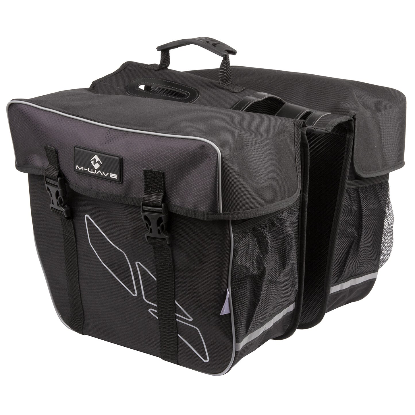 M-wave double bicycle bag Amsterdam 30l black gray