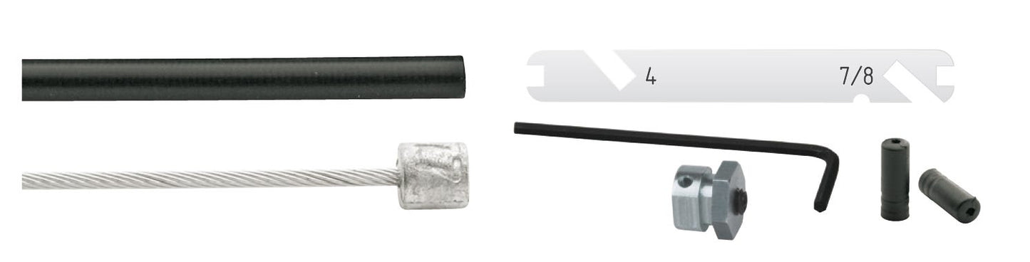 Cordo kabelset kabelset versteller nexus 4 7 8 speed zwart 170cm 225cm rvs