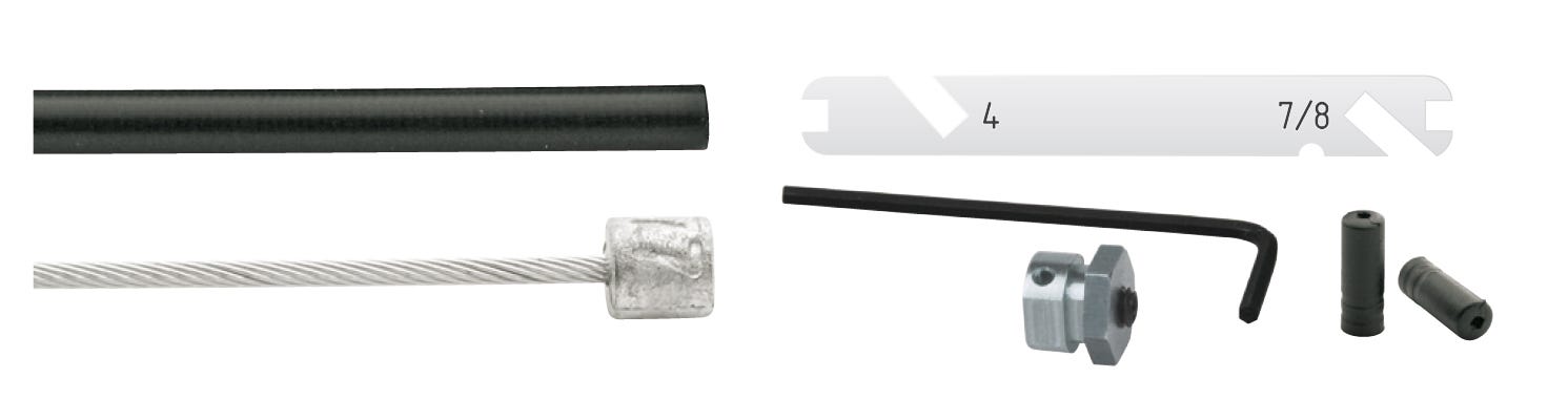 Cordo kabelset kabelset versteller nexus 4 7 8 speed zwart 170cm 225cm rvs