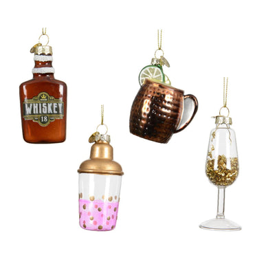 Decoris kersthanger drankfles glas ø8,5cm