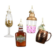 Decoris Christmas pendant drink bottle glass ø8.5cm - afbeelding 1