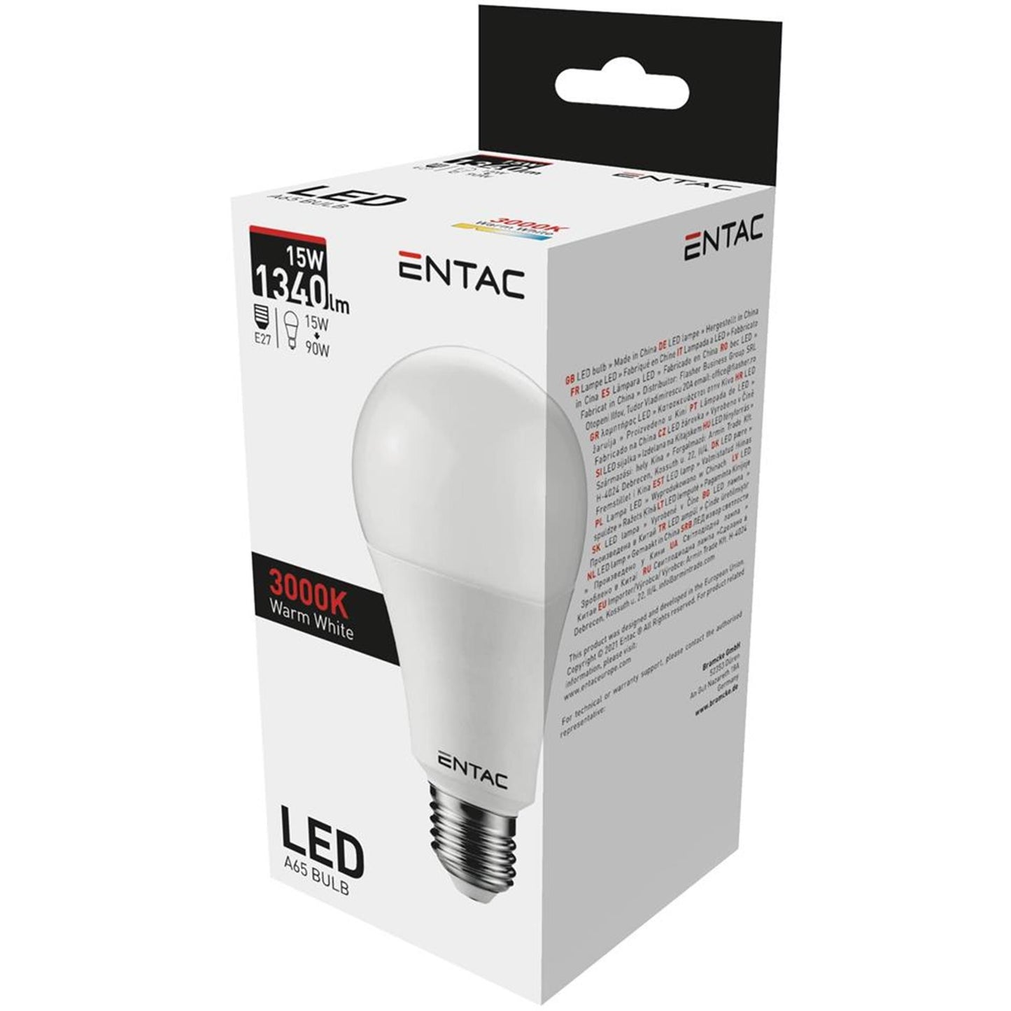 Lampada LED Entac E27 15W 3000K WW 1340lm