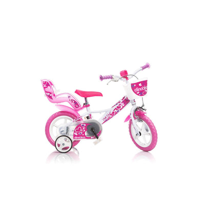 Dino Little Heart 16 Inch 31 cm Meisjes Knijprem Wit Roze