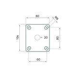 Tarso Zwenkwiel 125 mm. bianco - afbeelding 2