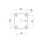 Tarso Zwenkwiel + REM 125 mm. blanco - afbeelding 2