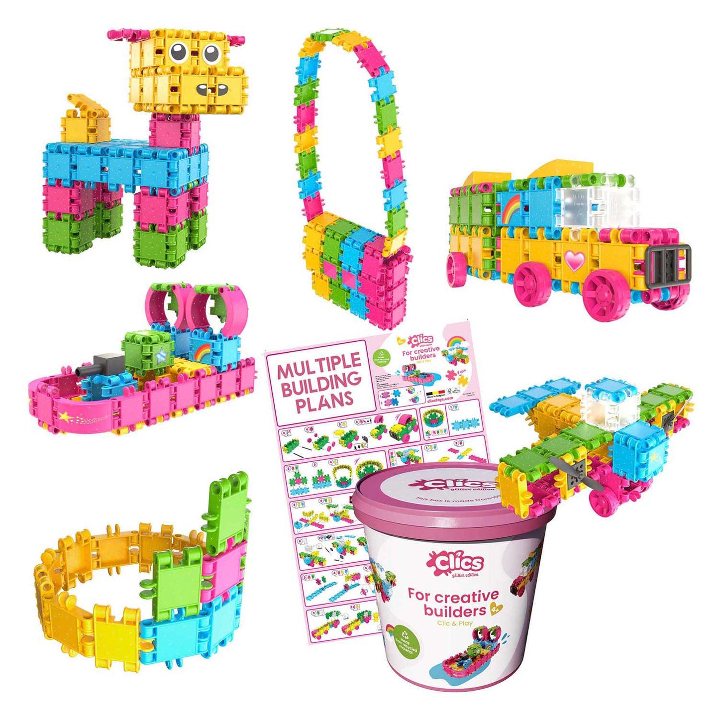 Building Building CLICS - Glitter Bouwset 8in1