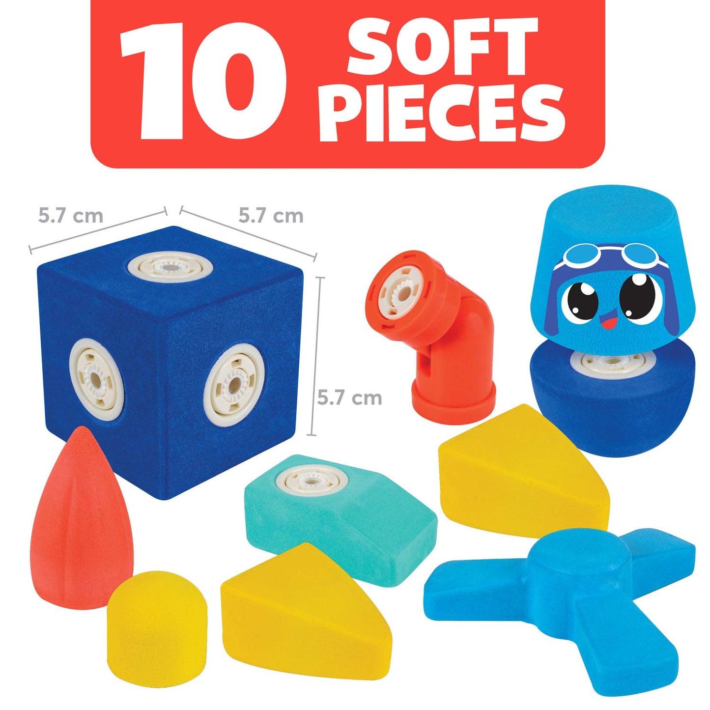 Blockaroo magnetische foam blokken vliegtuig box, 10dlg.