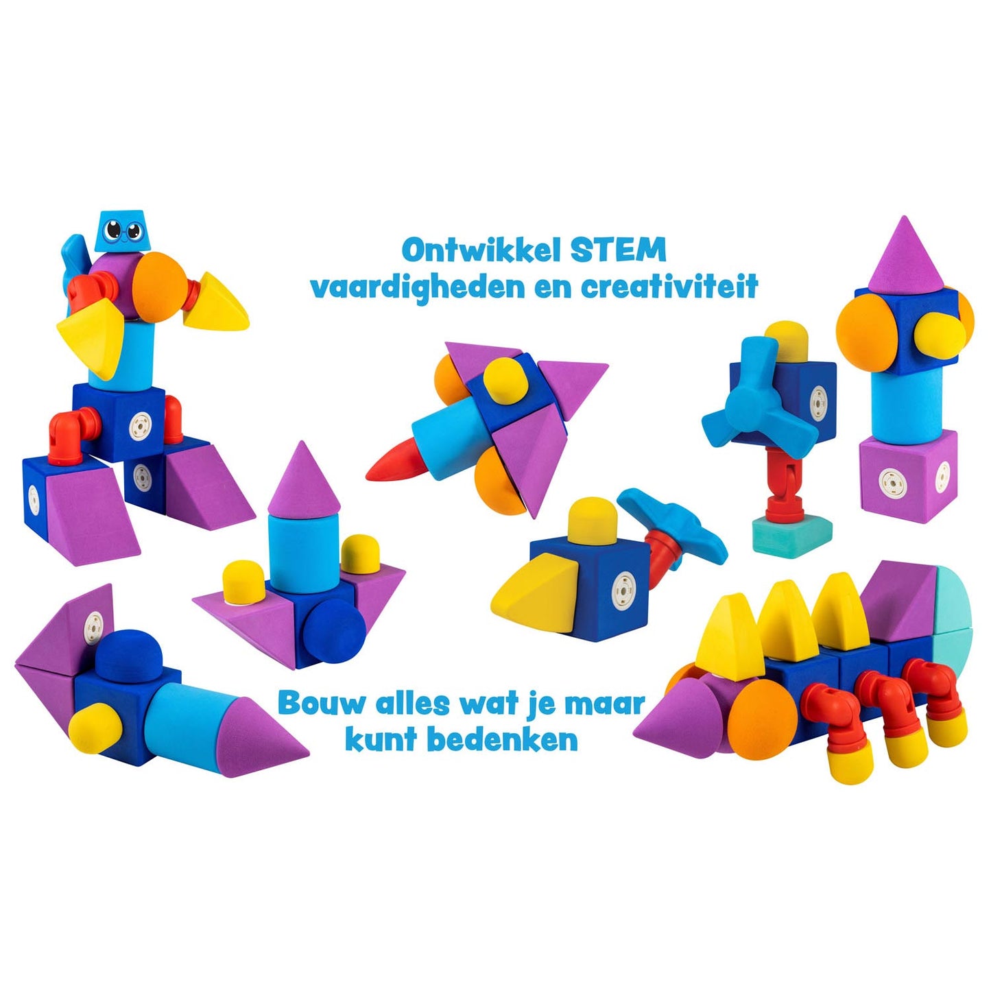 Blockaroo magnetische foam blokken vliegtuig box, 10dlg.
