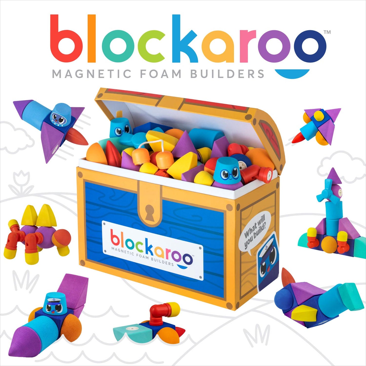 Blockaroo Magnetic Foam Blocks Treasury Box, 100dlg.