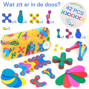 Clixo Magnetisch Bouwspeelgoed Rainbow Pack, 42dlg. - afbeelding 3