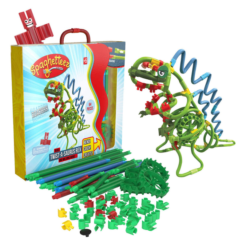 CLICS Spaghettez Twist-A-Saurus Reste di edifici flessibili, 64dlg.