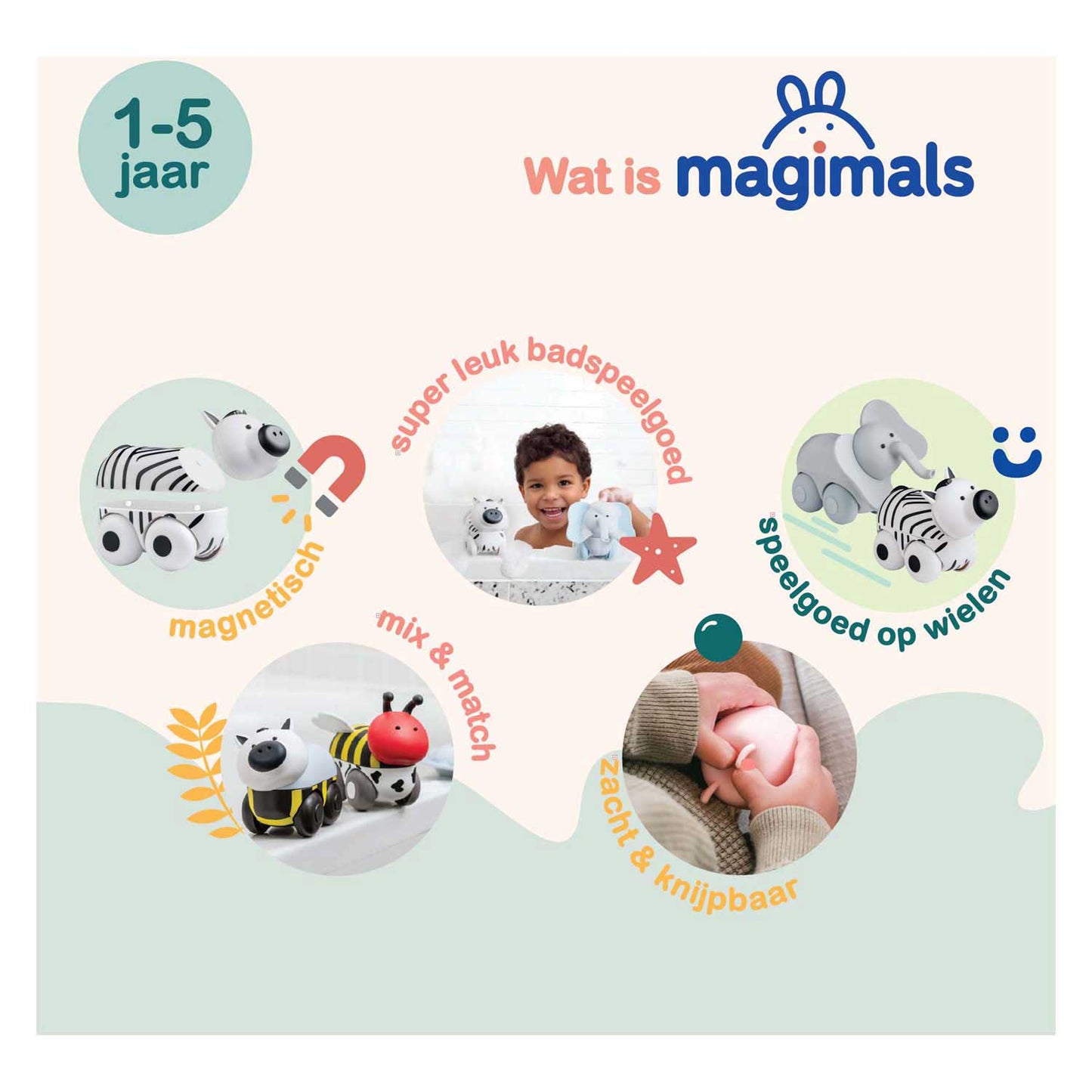 Clics magimals wheely safari box - 6 pcs.