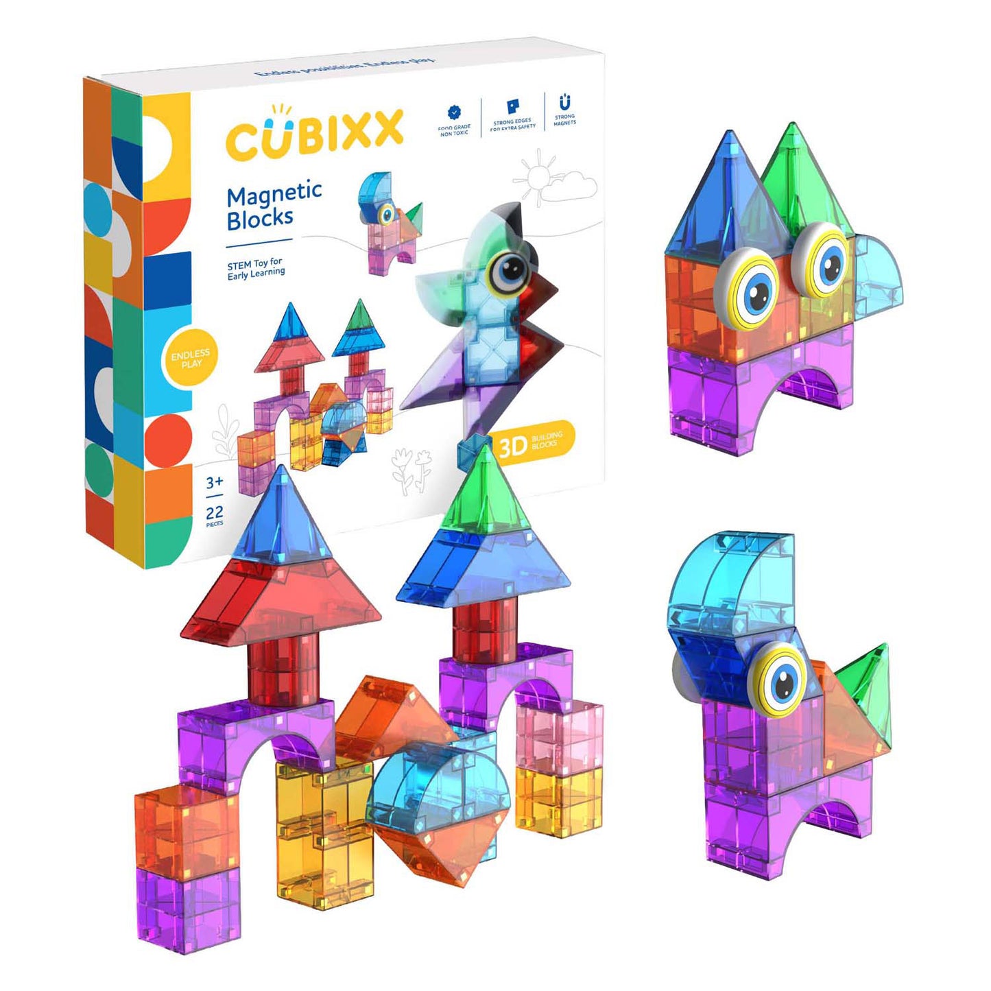 Giocattoli da costruzione magnetici Cubixx - 22 pz.
