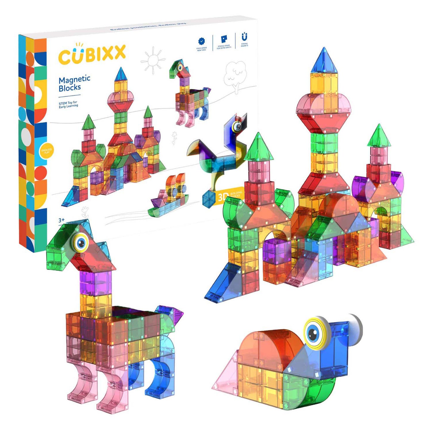 Juguetes de construcción magnéticos Cubixx - 85 uds.