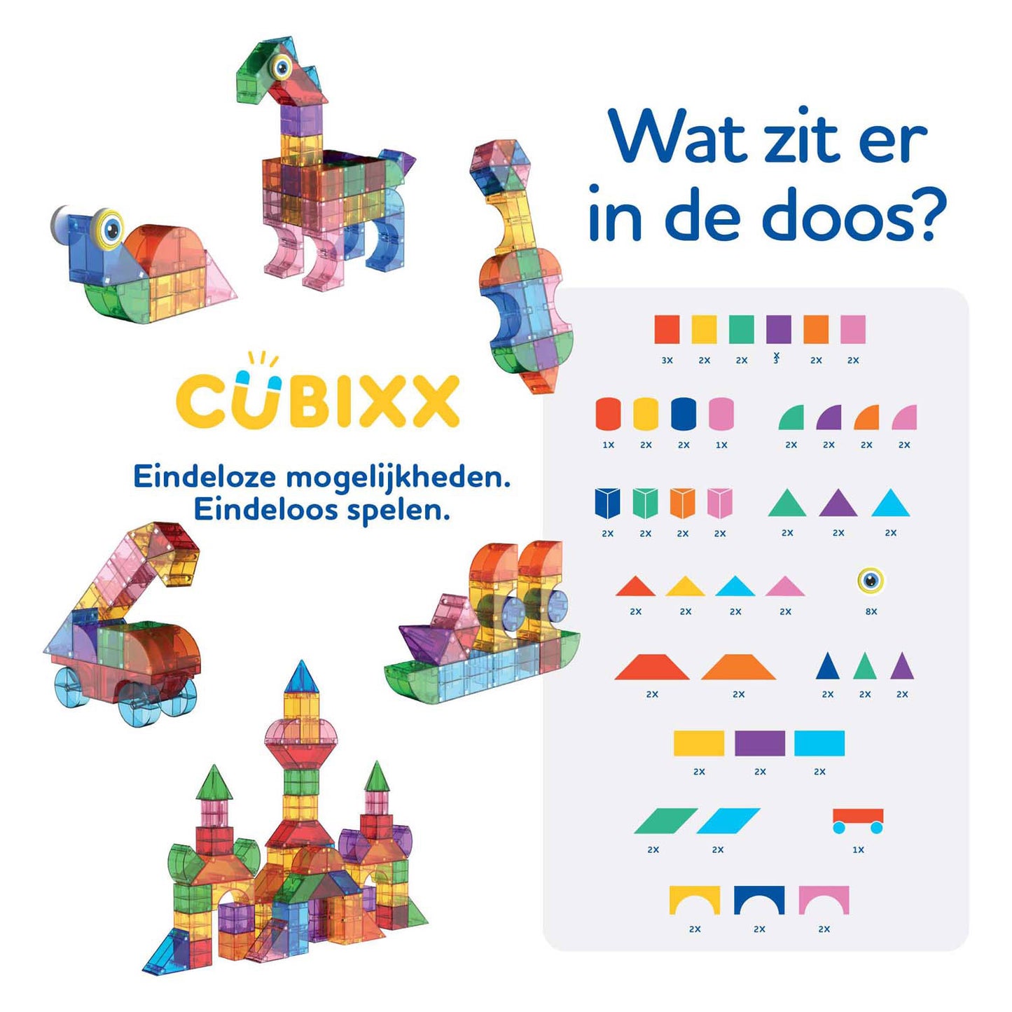 Juguetes de construcción magnéticos Cubixx - 85 uds.