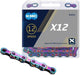 KMC X12 Aurora Blue 126 Schakels - Catena di biciclette con doppia X -bridge - 12 -Speed