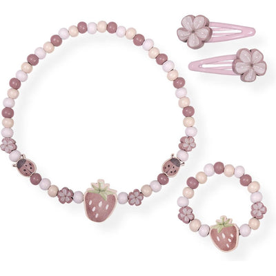 Pequeño juego de joyas de madera holandesa Strawberry, 4dlg.