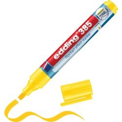 Edding 385 markeerstift met flexibele punt geel - 1 stuk - navulbaar - highlighter voor flipcharts en normaal papier