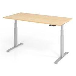 Escritorio para trabajar sentado o de pie vlxk6516 3 s madera, metal beige, gris