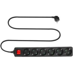 Act socket with luminous switch, 6 sockets, 3 m