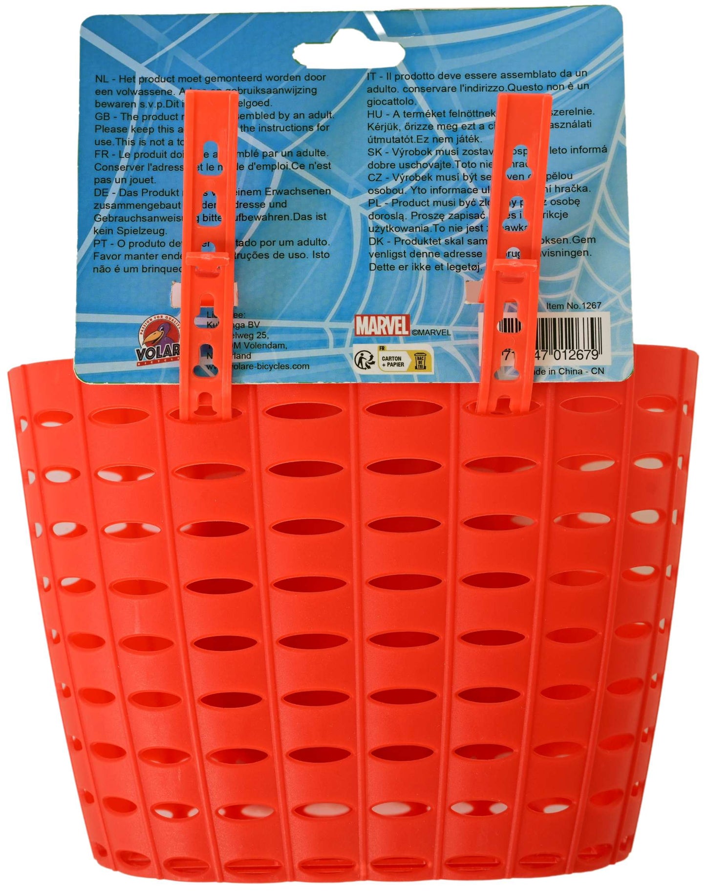 Spiderman Cesta de plástico de Spider-Man - niño - rojo