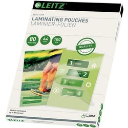 Leitz - laminating pouches - a4 - 80 micron - 100 pieces