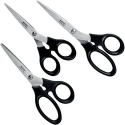 Juego de tijeras de acero inoxidable Leitz - 165 185 200 mm - con mango ergonómico - negro