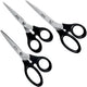 Juego de tijeras de acero inoxidable Leitz - 165 185 200 mm - con mango ergonómico - negro