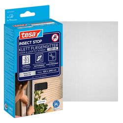Tesa insetti stop h l zanzariera premium per finestre - zanzariera con forte velcro, rimovibile senza residui, tagliata su misura - 120 x 240 cm - antracite (trasparente)