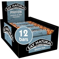 Barra de desayuno comer chocolate negro natural, cacahuete 40 g 12 piezas