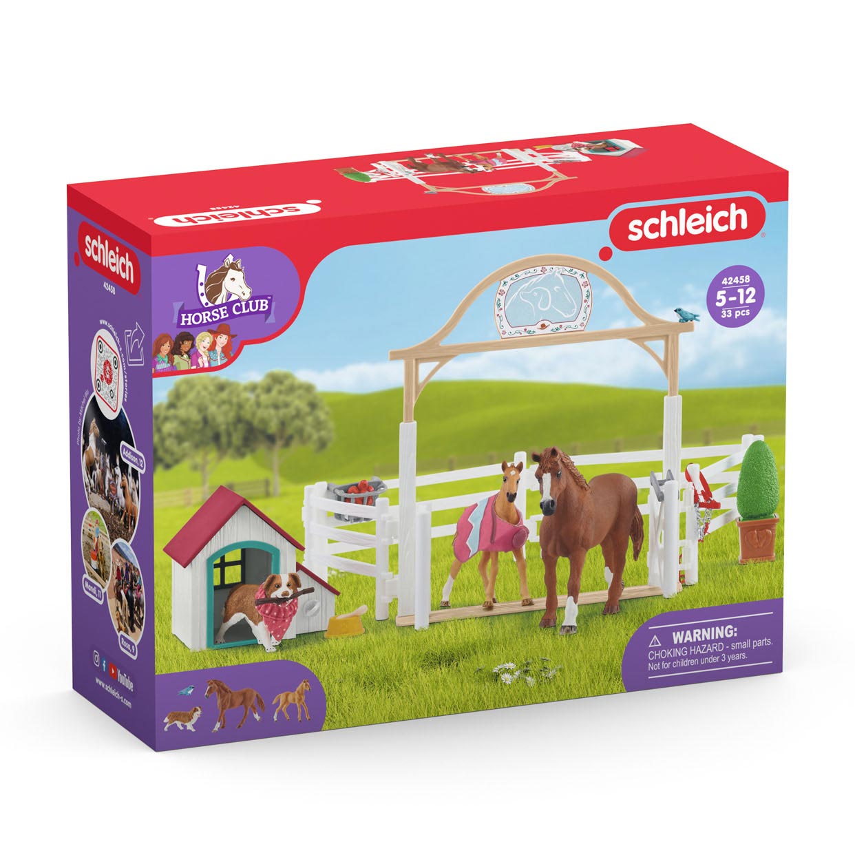 Los invitados de Schleich Horse Club Hannah con Ruby Hond 42458
