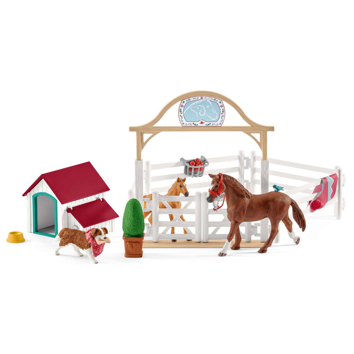 Los invitados de Schleich Horse Club Hannah con Ruby Hond 42458