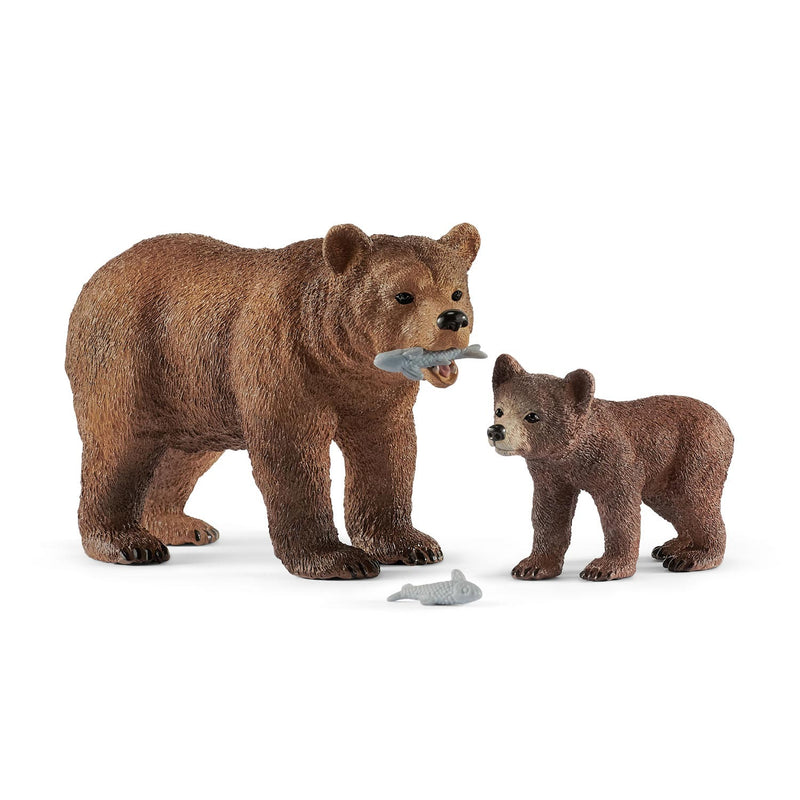 Schleich Wild Life femmina Grizzly Bear con Grizzly Bear 42473