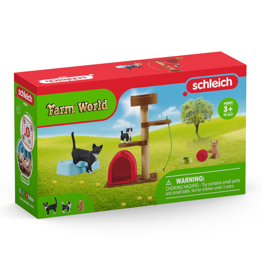 SCHLEICH FARM WORLD TEMPIO PER IL TEMPO PER CINETTO CATTI E CATTI 42501