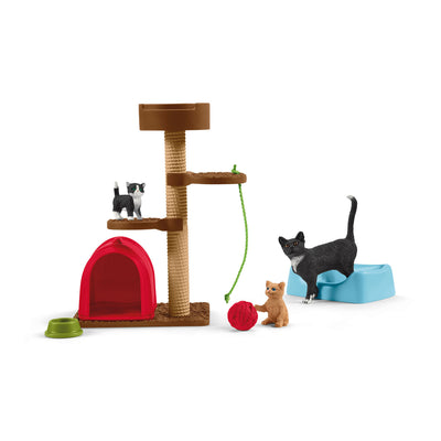 Schleich Farm World Tiempo de juego para lindos gatos y gatos 42501