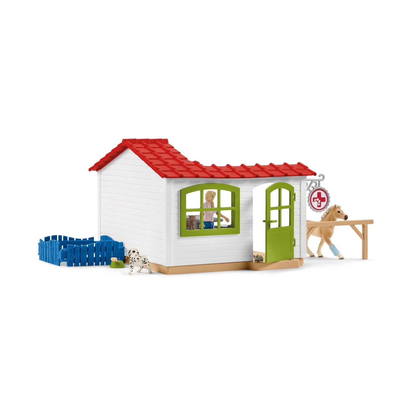 Pratica veterinaria del mondo di Schleich Farm con animali 42502